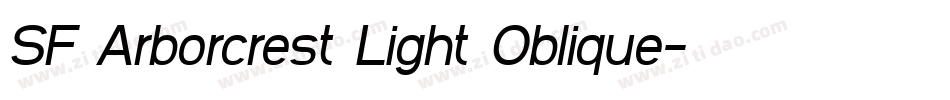 SF Arborcrest Light Oblique字体转换